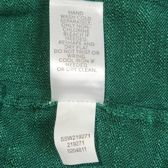 J. Jill Green Knitted V-Neck Long Sleeve Pullover Sweater Women's Size Medium. - Picture 5 of 16